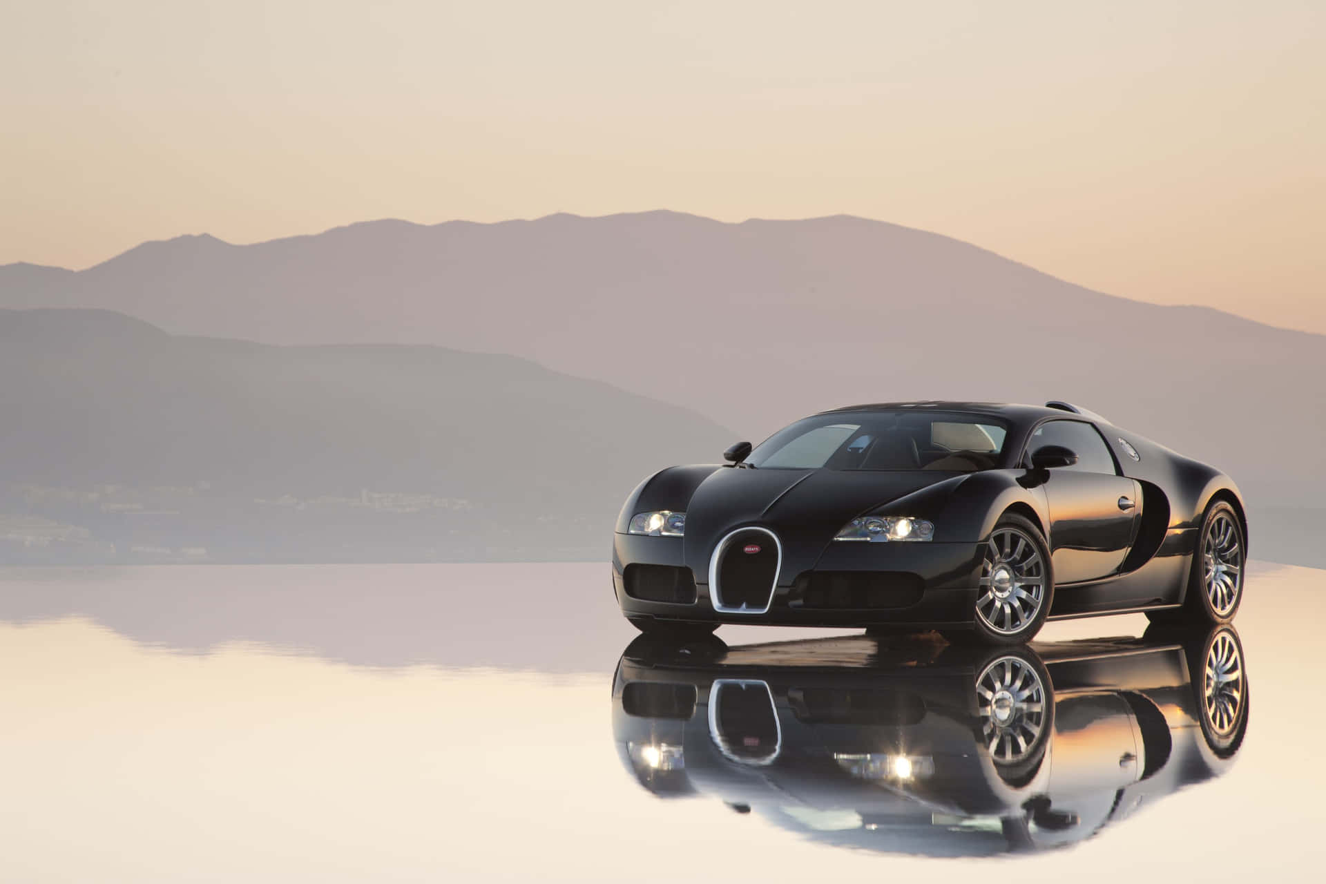 A stunning Bugatti Veyron in motion at top speed Wallpaper