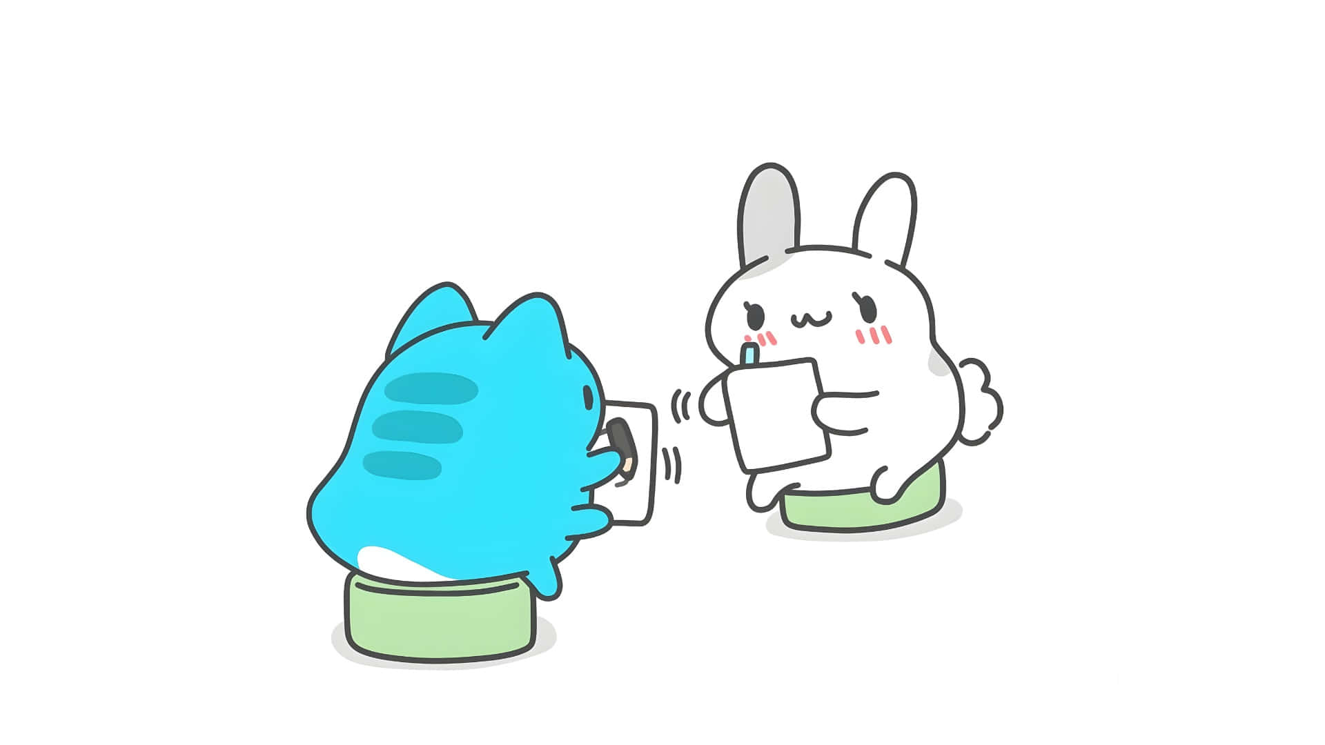 Bugcat Capoo And Bunny Friends Wallpaper