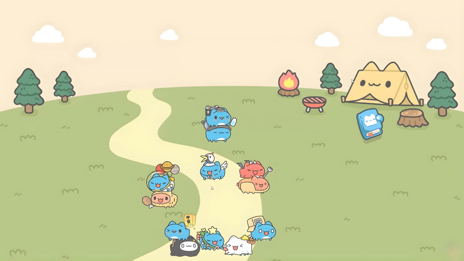 Bugcat Capoo Camping Adventure Wallpaper