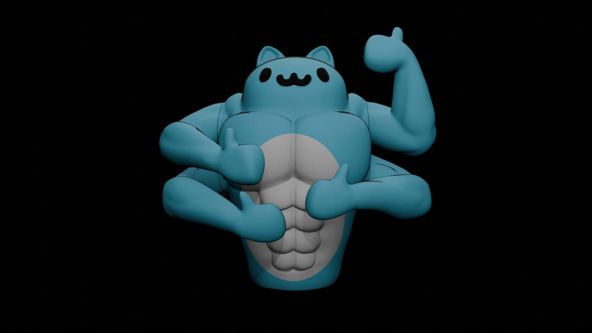 Bugcat Capoo Muscular Pose Wallpaper