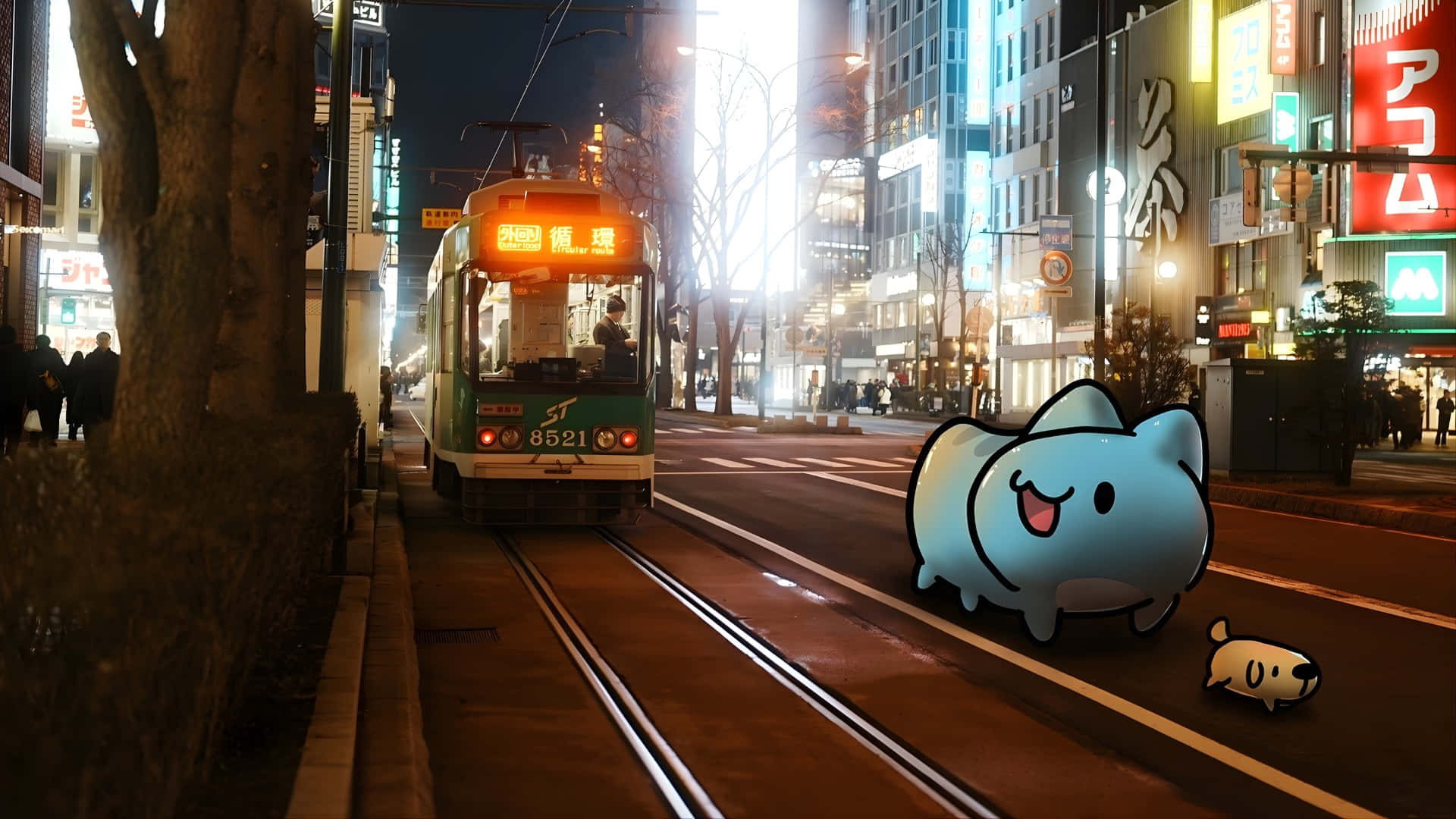 Bugcat Capoo Night Adventure Wallpaper