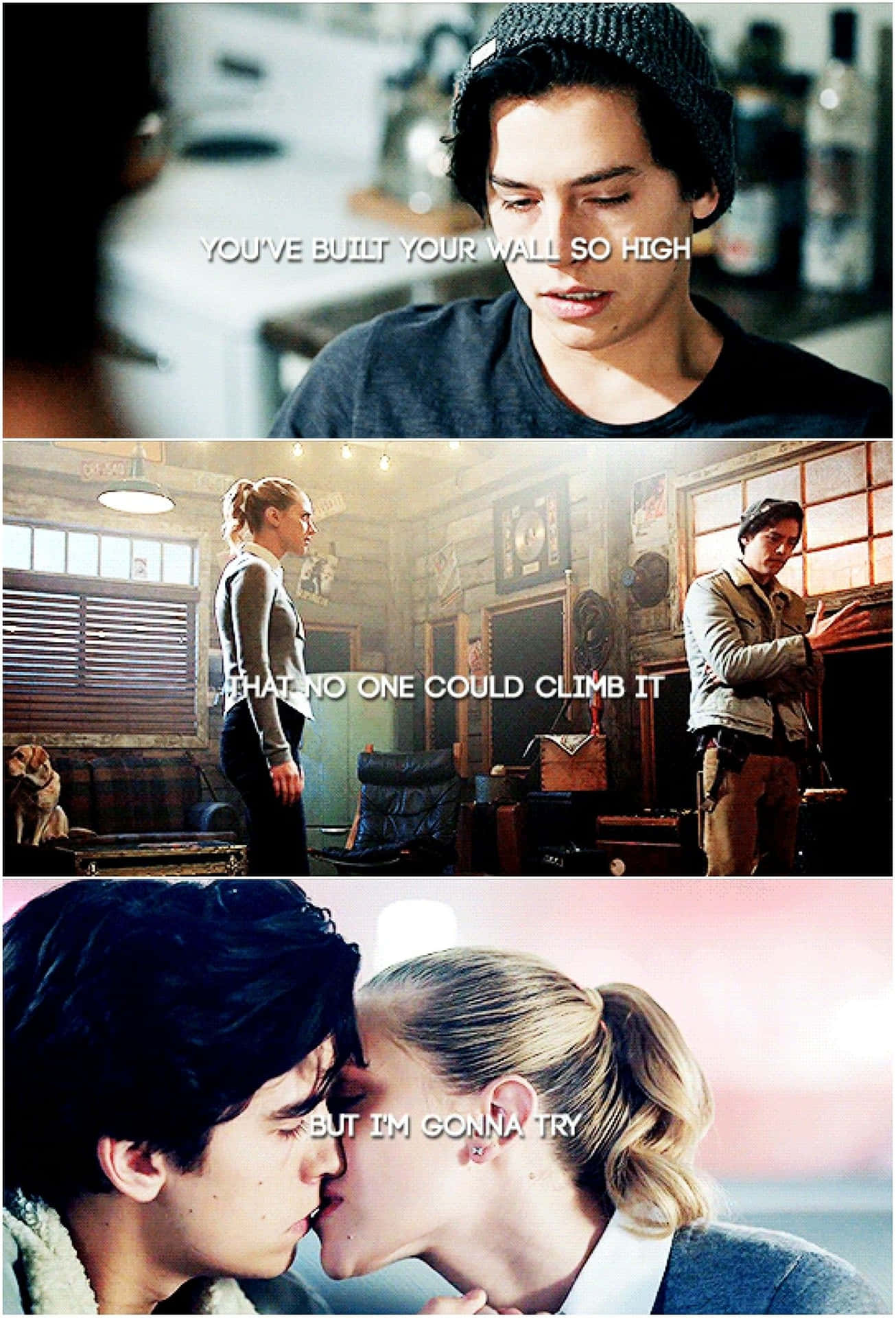 Bughead Montage Romantic Quotes Wallpaper