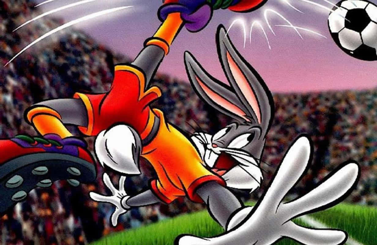 Mitschelmischem Gefühl Hat Bugs Bunny Eines Seiner Klassischen Verschmitzten Grinsen.