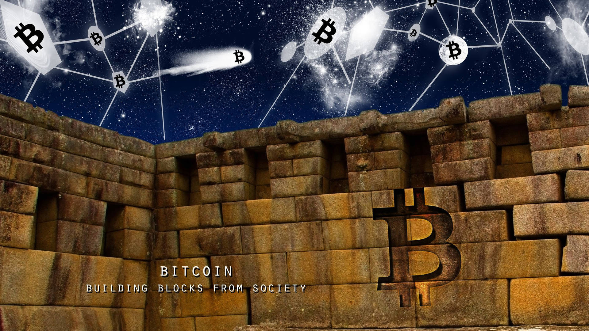 Building Blocks From Society Bitcoin Wallpaper