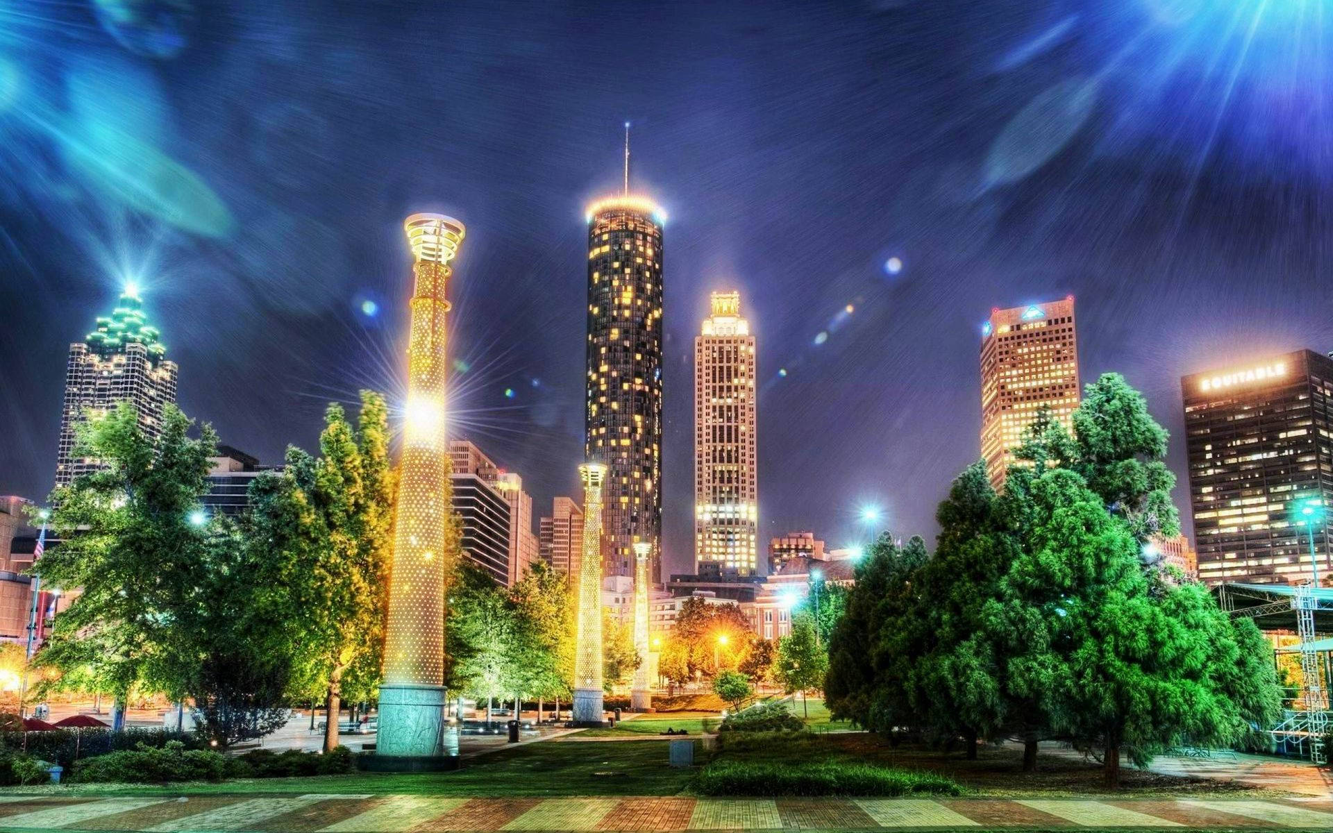 Building Lights In Atlanta Georgia Wallpaper