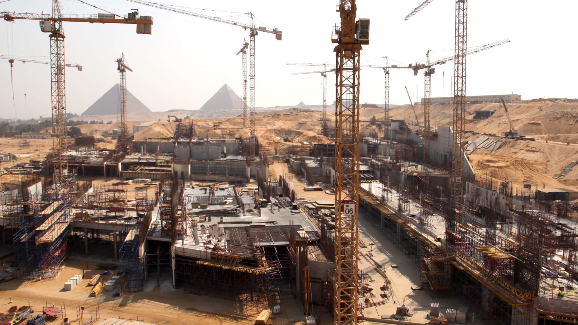 Building Process Of Grand Egyptian Museum Wallpaper