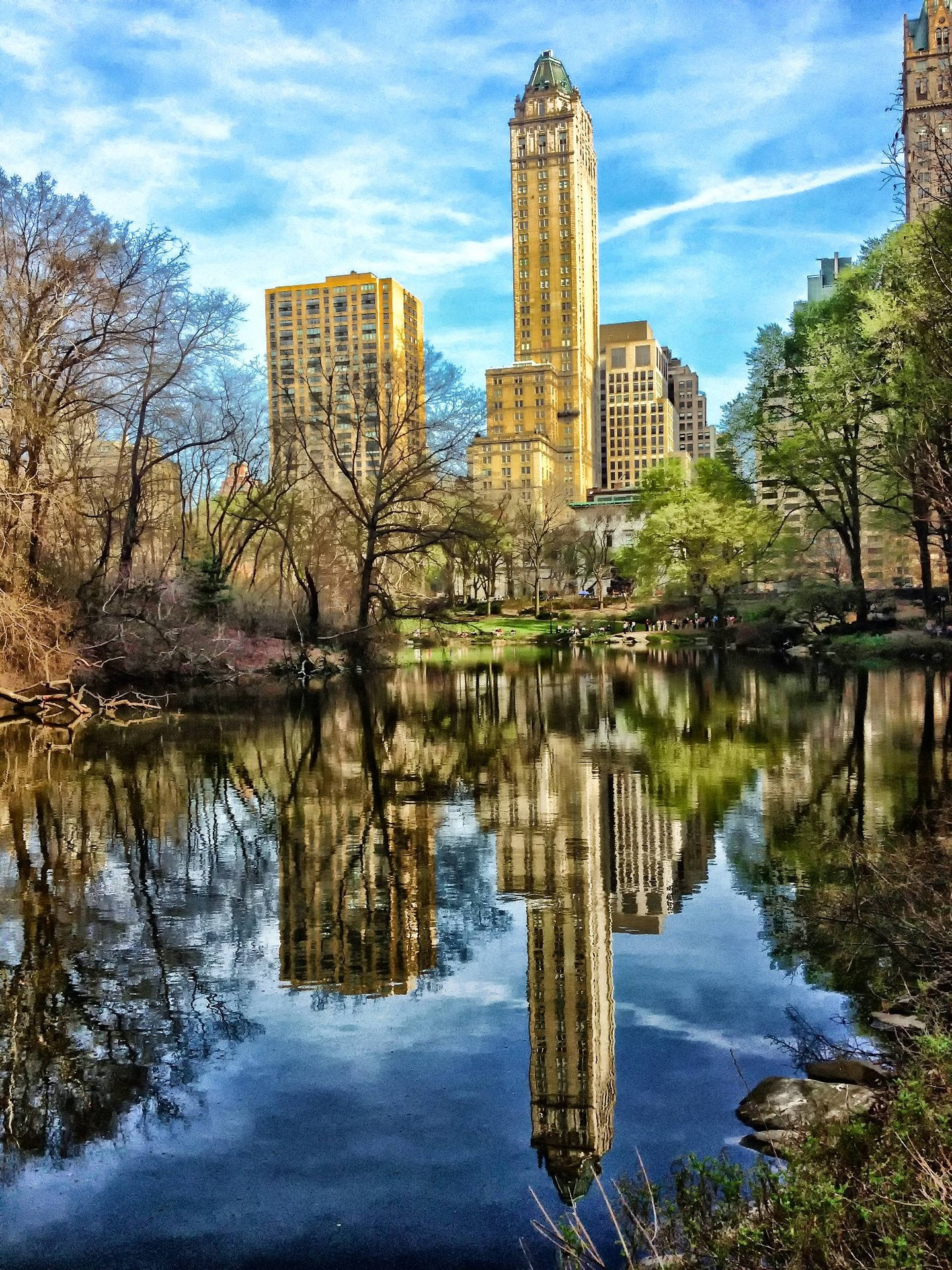 Building Reflection In Central Park Wallpaper