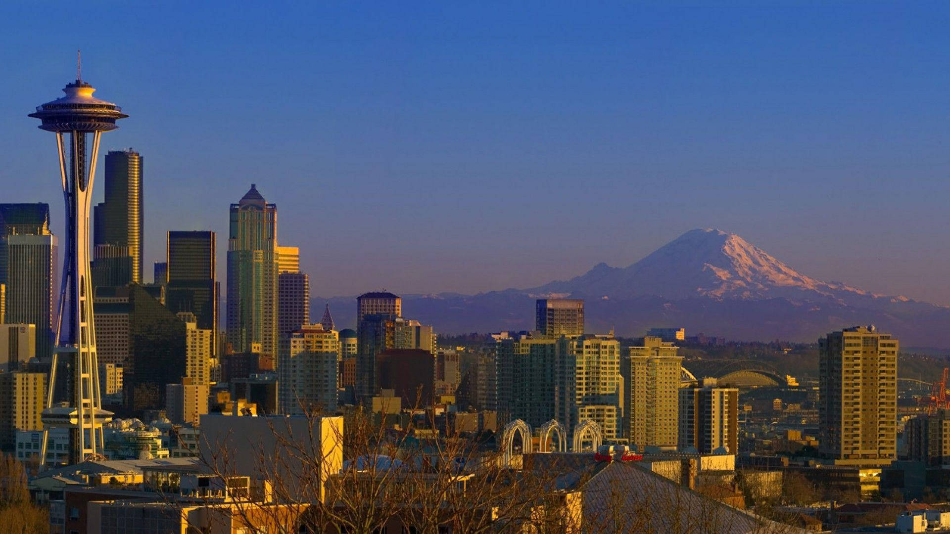 Buildings And Mountain In Seattle