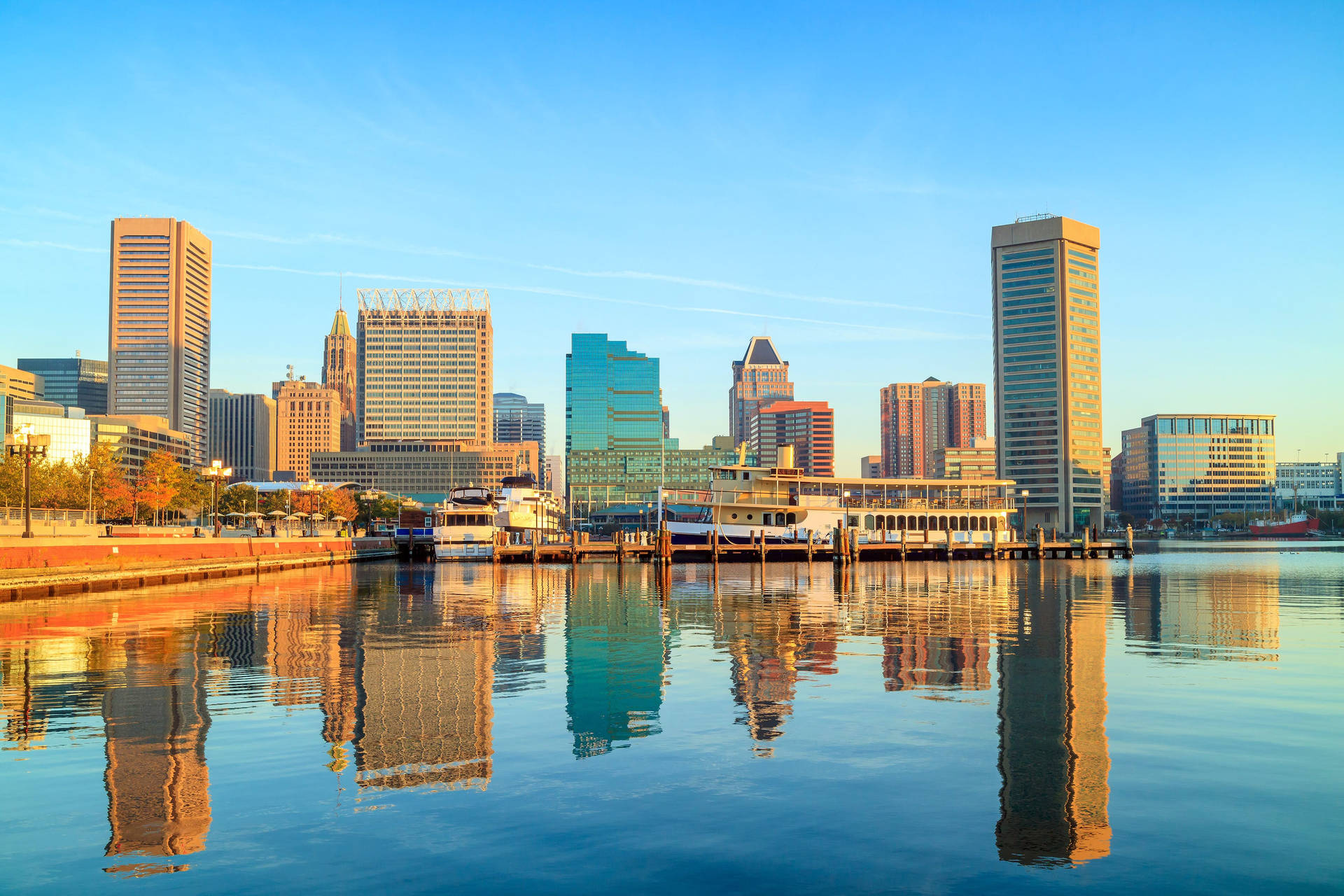 Buildings In Baltimore Captured On Sunny Day Wallpaper