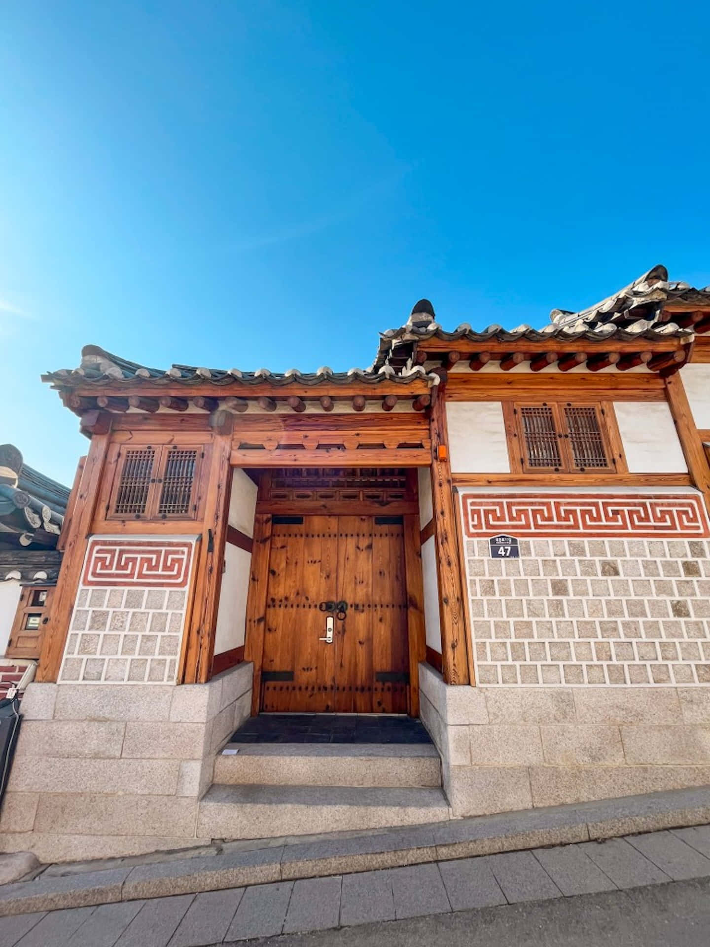 Bukchon Hanok Traditional Korean Door Wallpaper