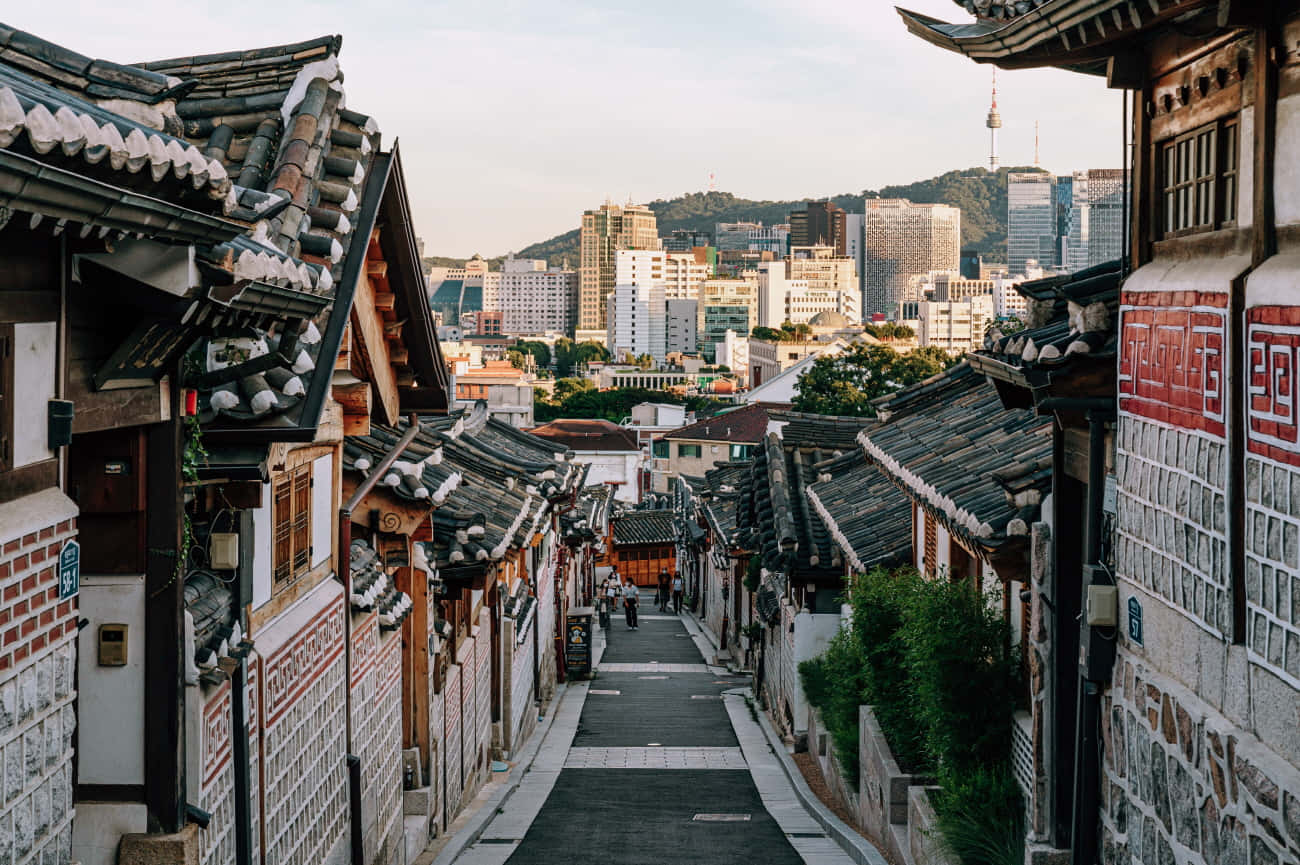 Bukchon Hanok Dorp Seoul Korea Achtergrond