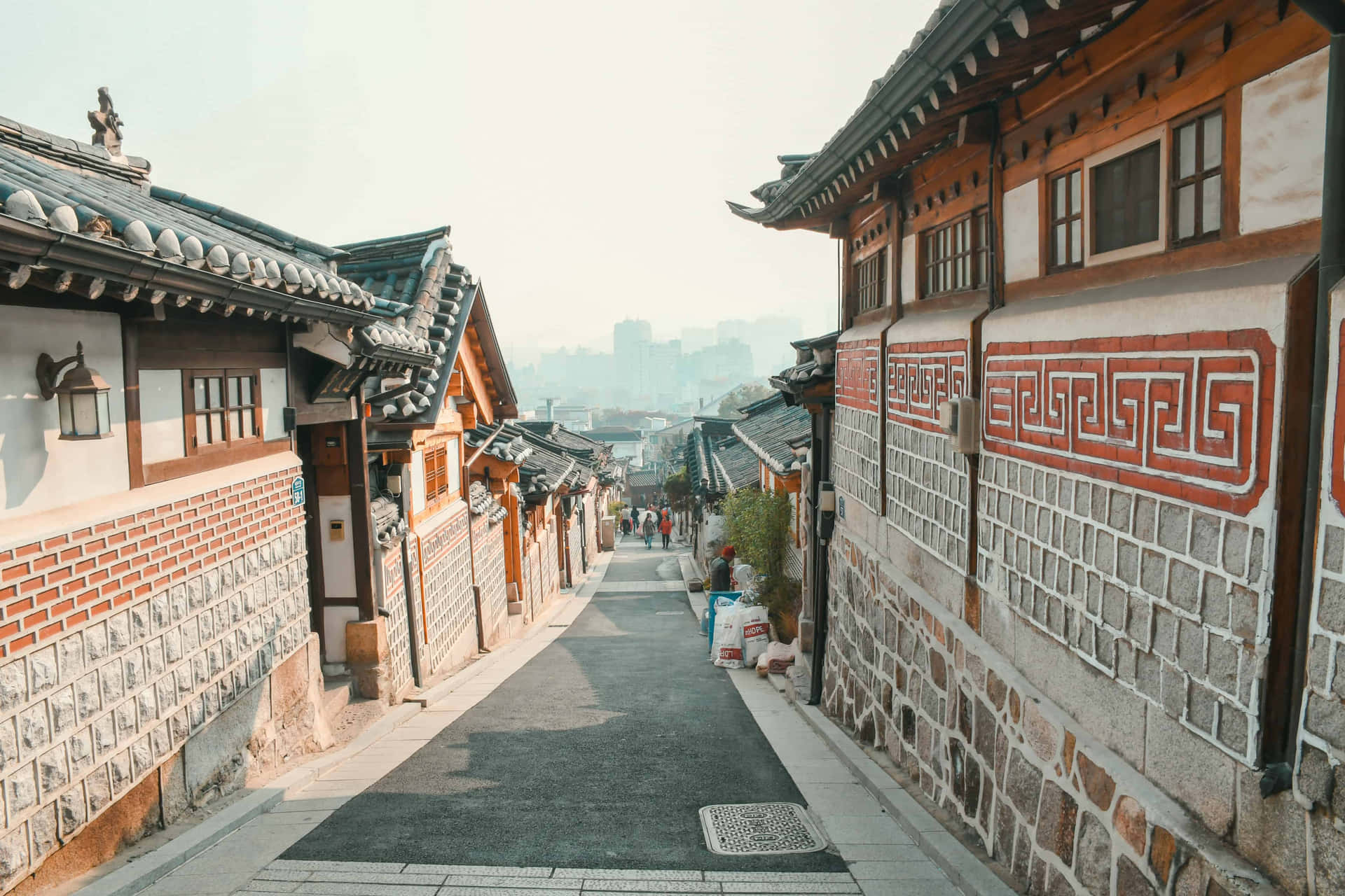 Bukchon Hanok Dorp Seoul Korea Achtergrond