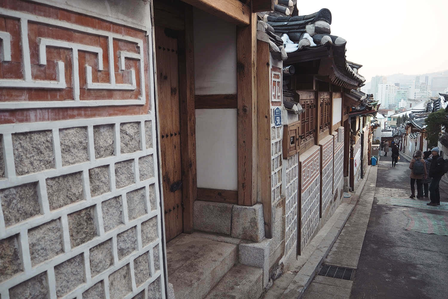 Bukchon Hanok Village Traditionele Koreaanse Architectuur Achtergrond