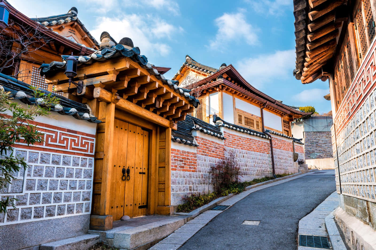 Bukchon Hanok Dorp Traditionele Koreaanse Architectuur Achtergrond