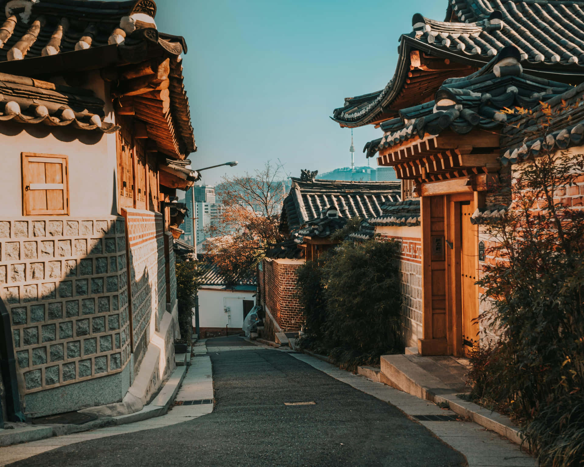 Bukchon Hanok Village Traditional Korean Architecture Wallpaper