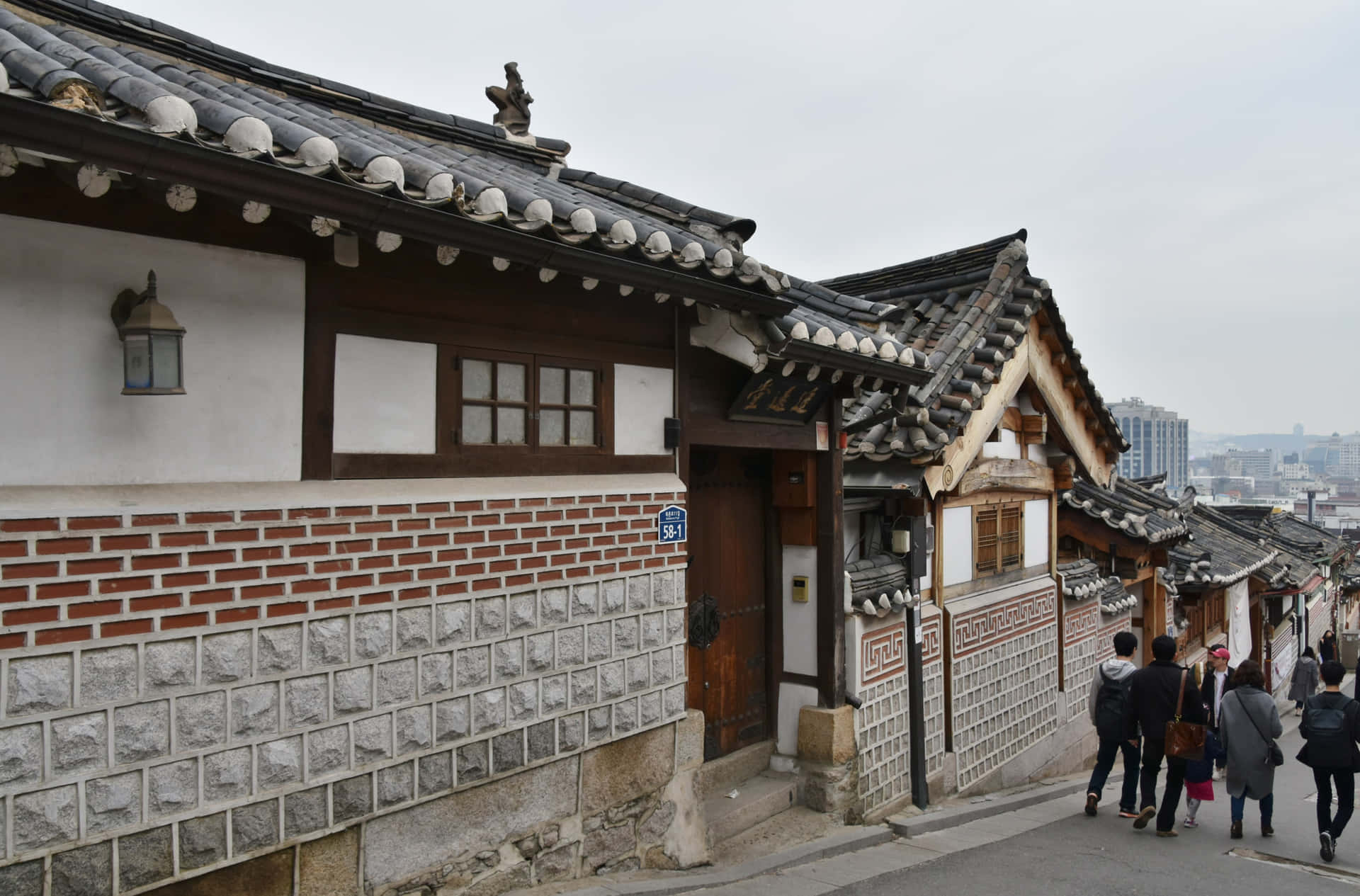 Bukchon Hanok Village Traditional Korean Houses Wallpaper