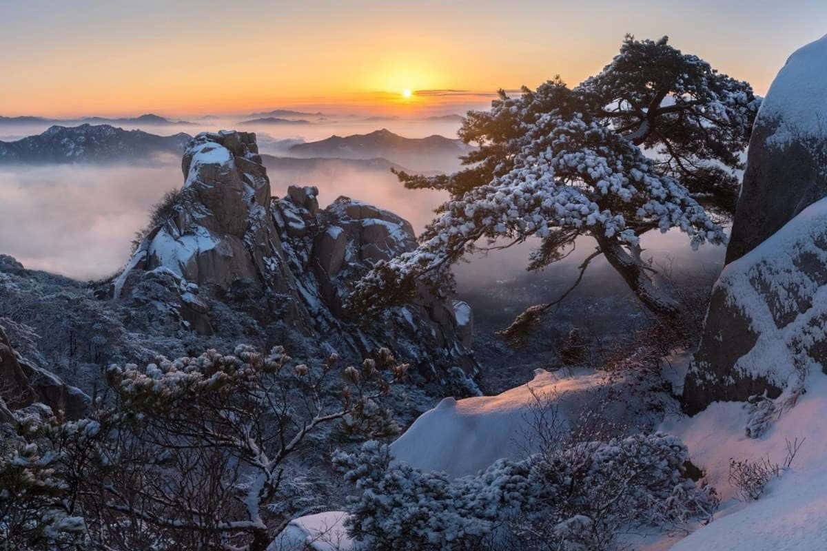 Bukhansan Winter Sunrise Wallpaper
