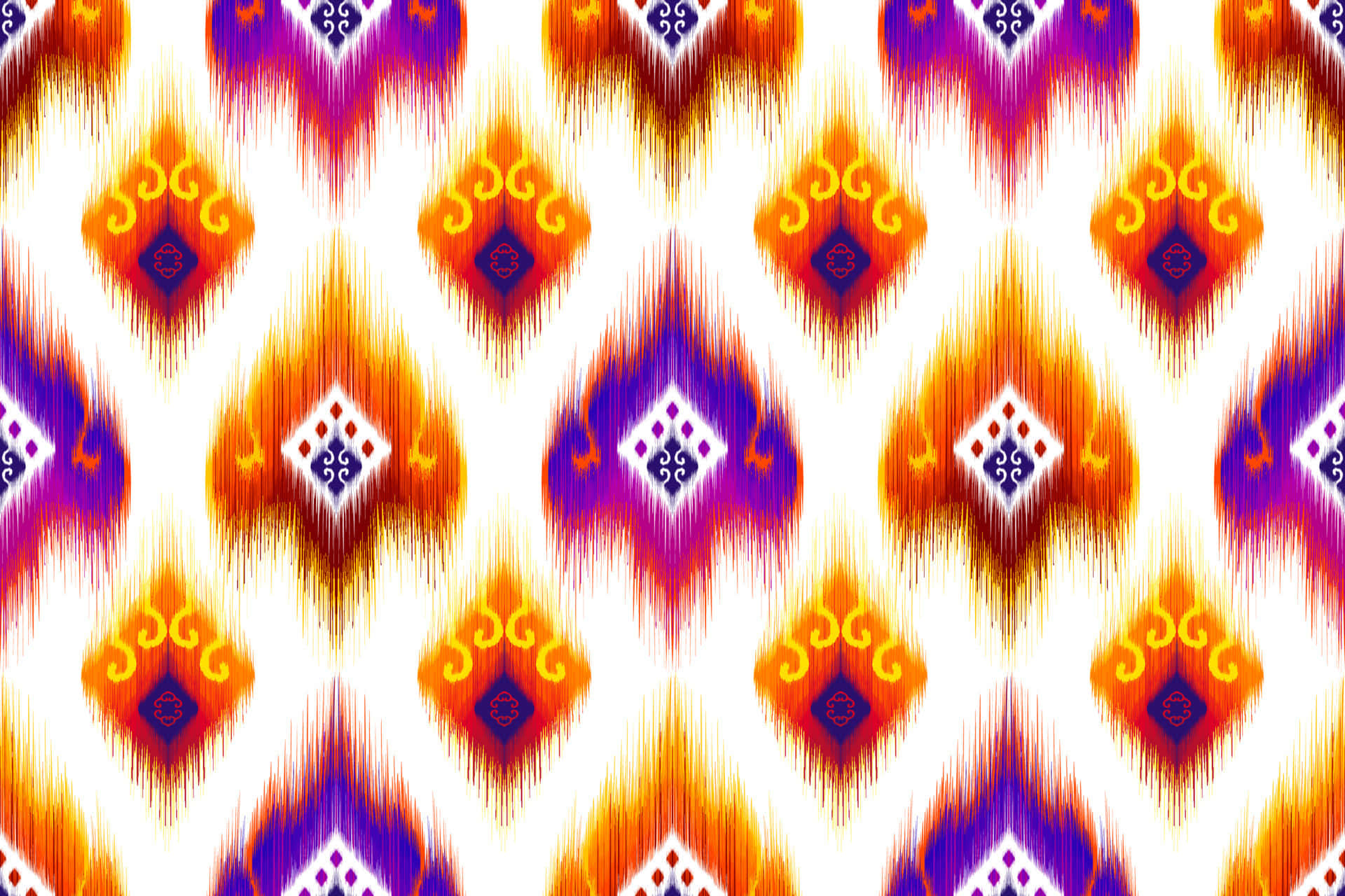 Bukhara Ikat Fabric Pattern Wallpaper