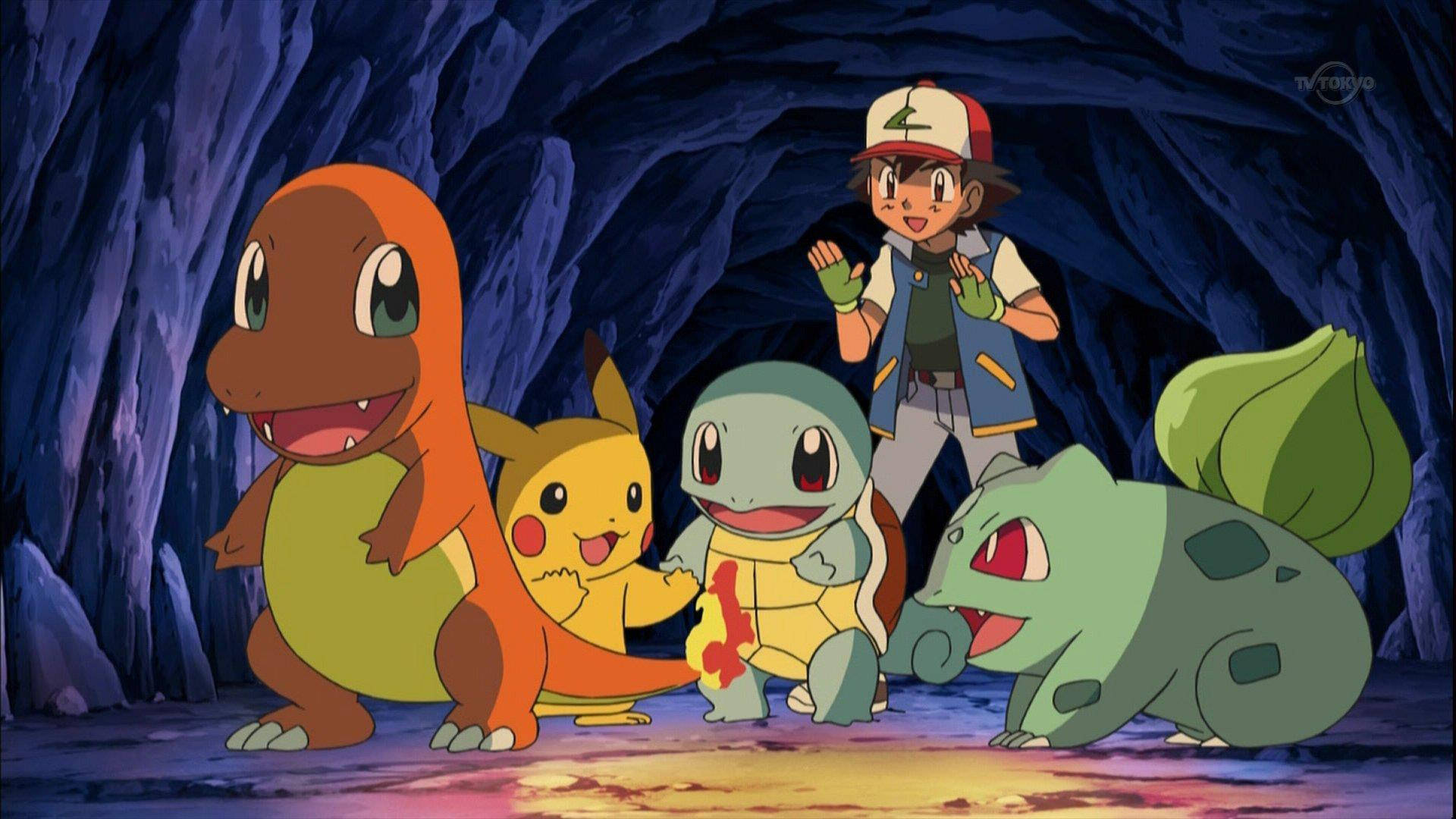 Bulbasaur In A Cave Background