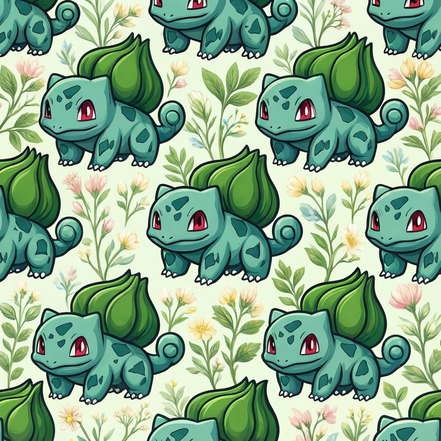 Bulbasaur Bladmønster Bakgrunner