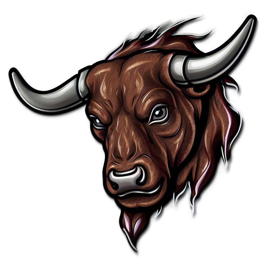 Bull Head In Flames Png 06132024 PNG