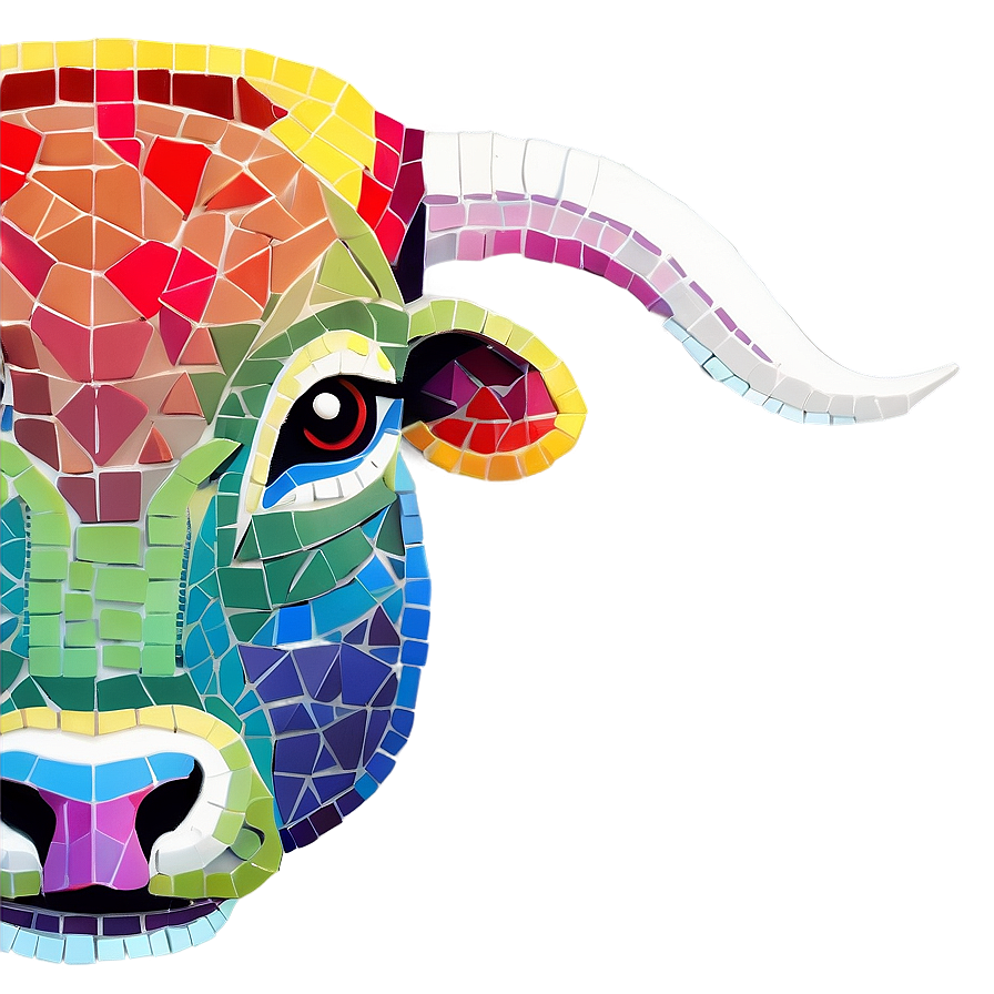 Bull Head Mosaic Png 06132024 PNG