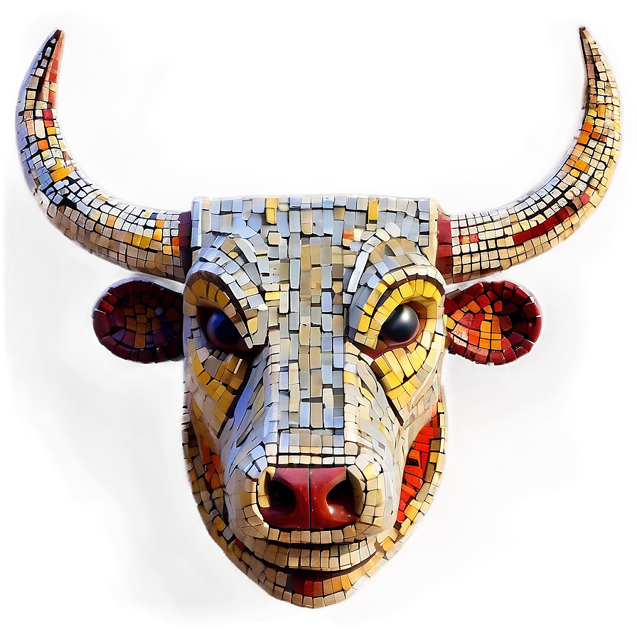 Bull Head Mosaic Png 06132024 PNG