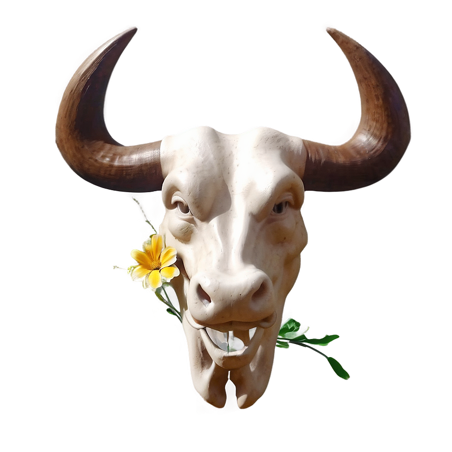 Bull Head With Flowers Png Mmi76 PNG