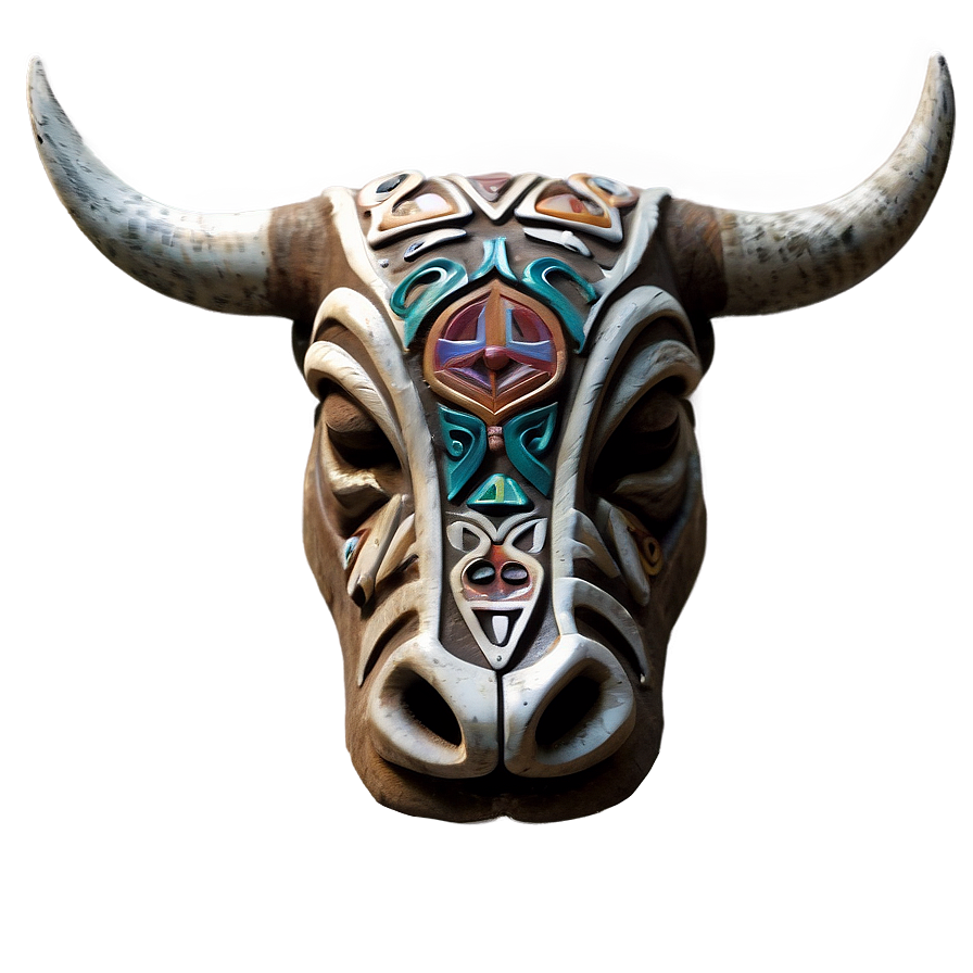 Bull Head With Tribal Marks Png Clq17 PNG