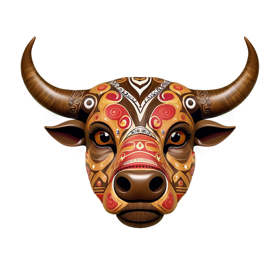 Bull Head With Tribal Marks Png Qfj1 PNG