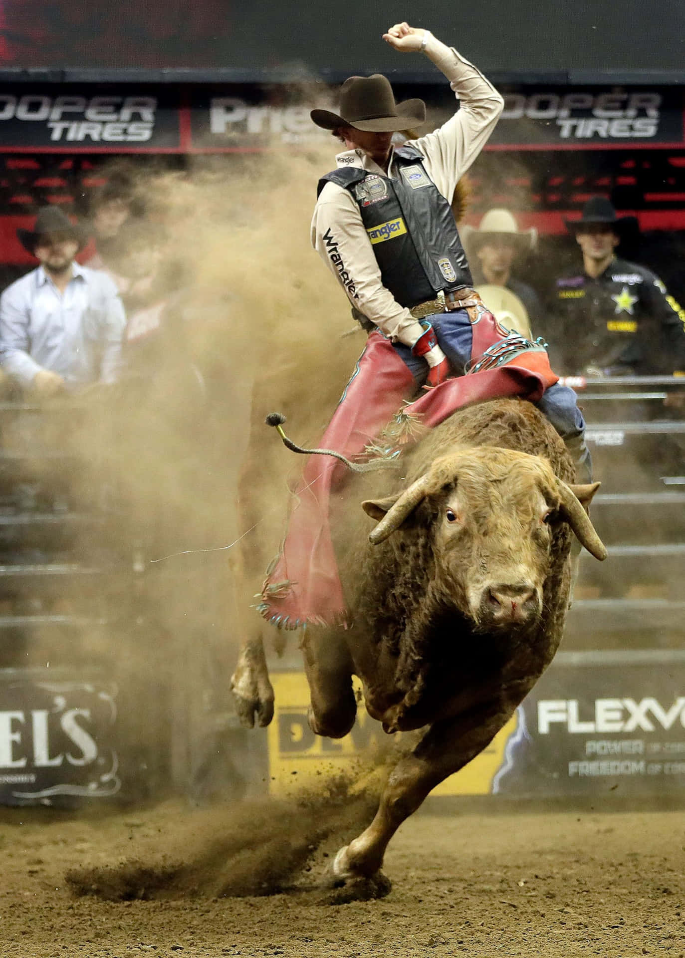 Professional Bull Rider Takes On Big Jumps
