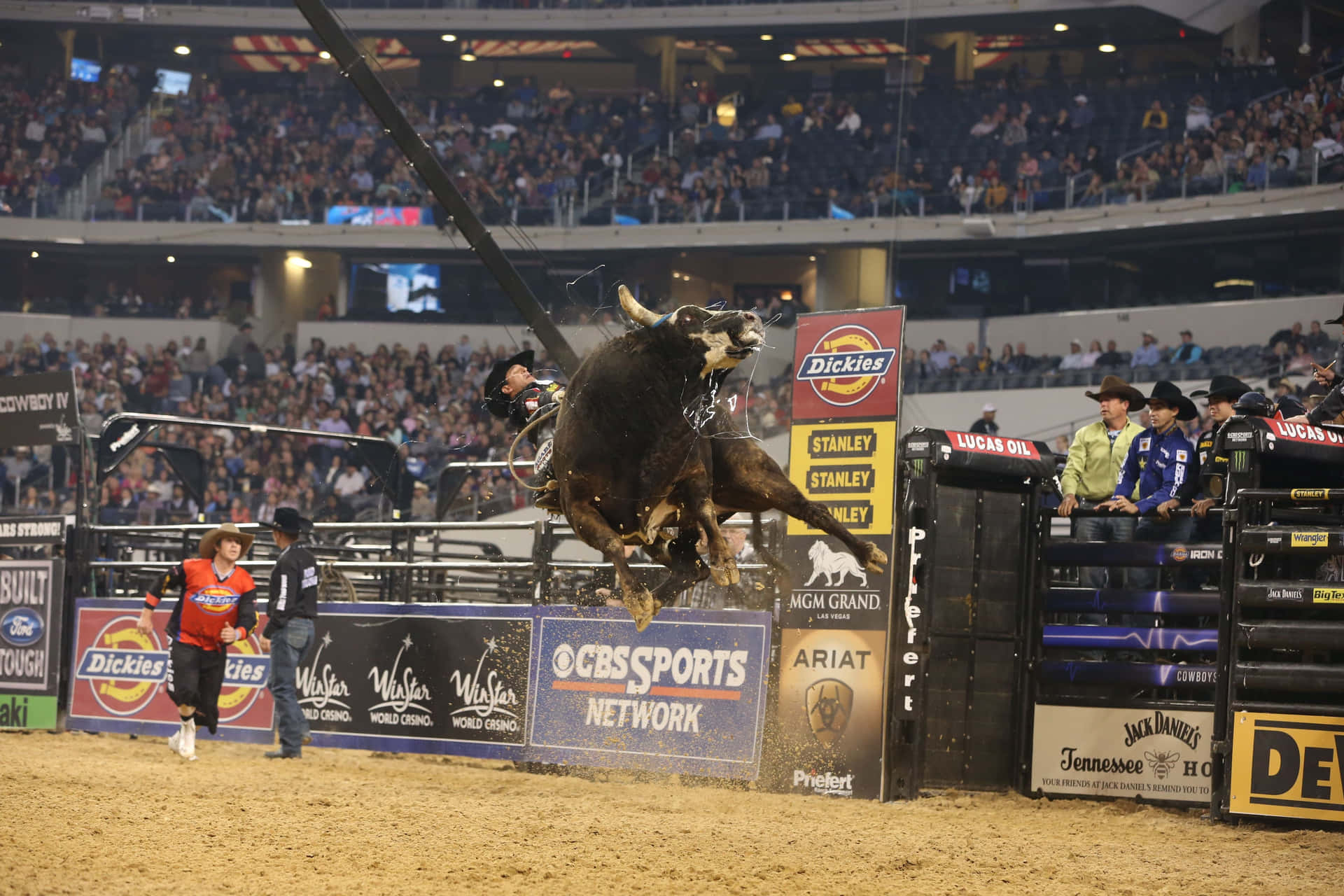 "Holding tight for the ride of his life, this bull rider is ready to defy the odds"