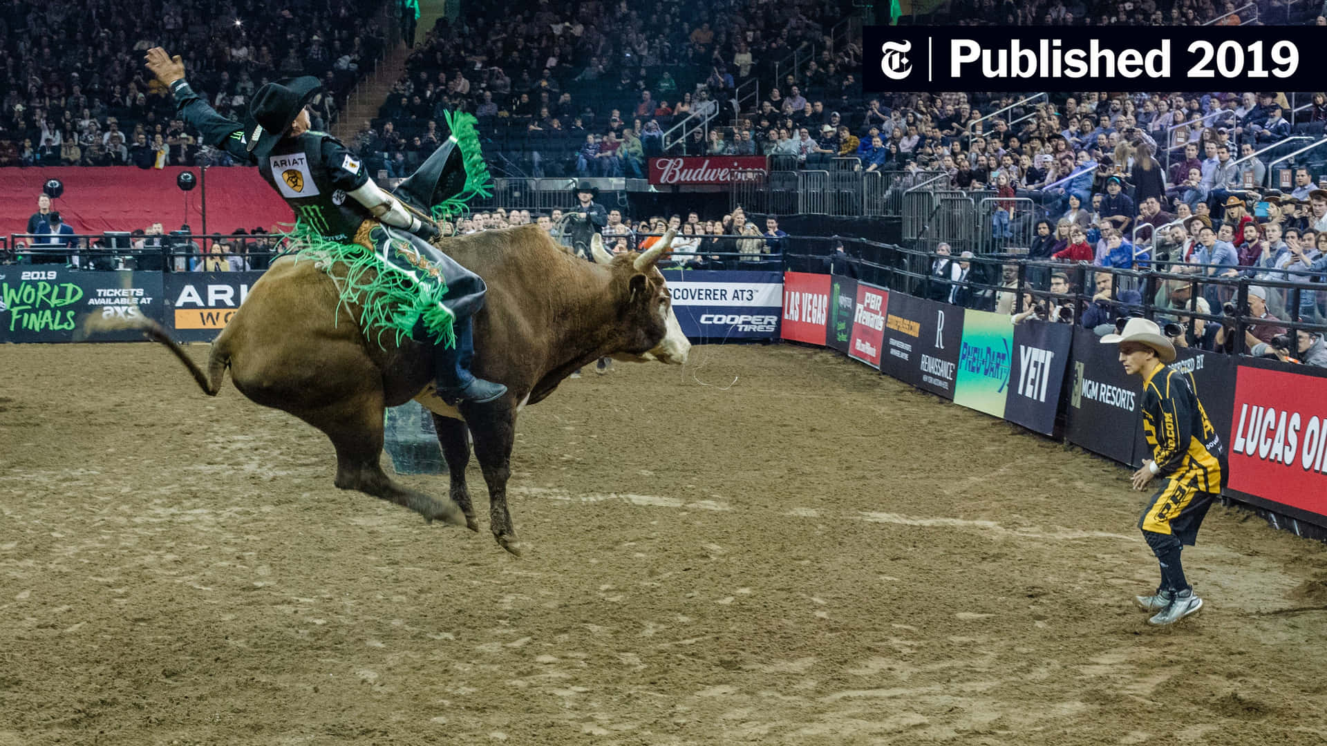 Cowboys challenge the dangers of bull riding.