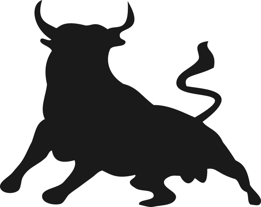 Bull Silhouette Charging PNG