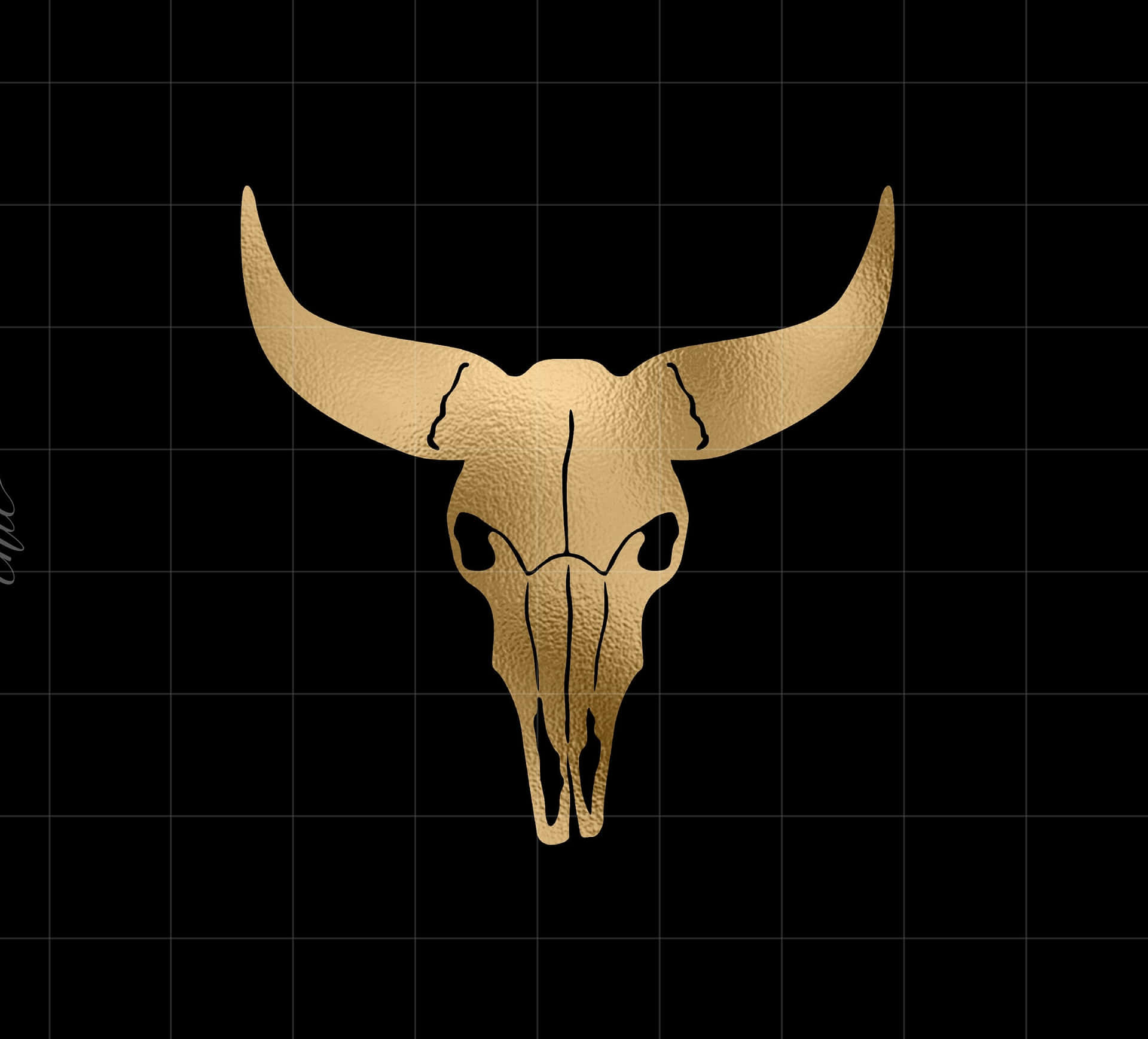 Gold Bull Skull Silhouette Wallpaper