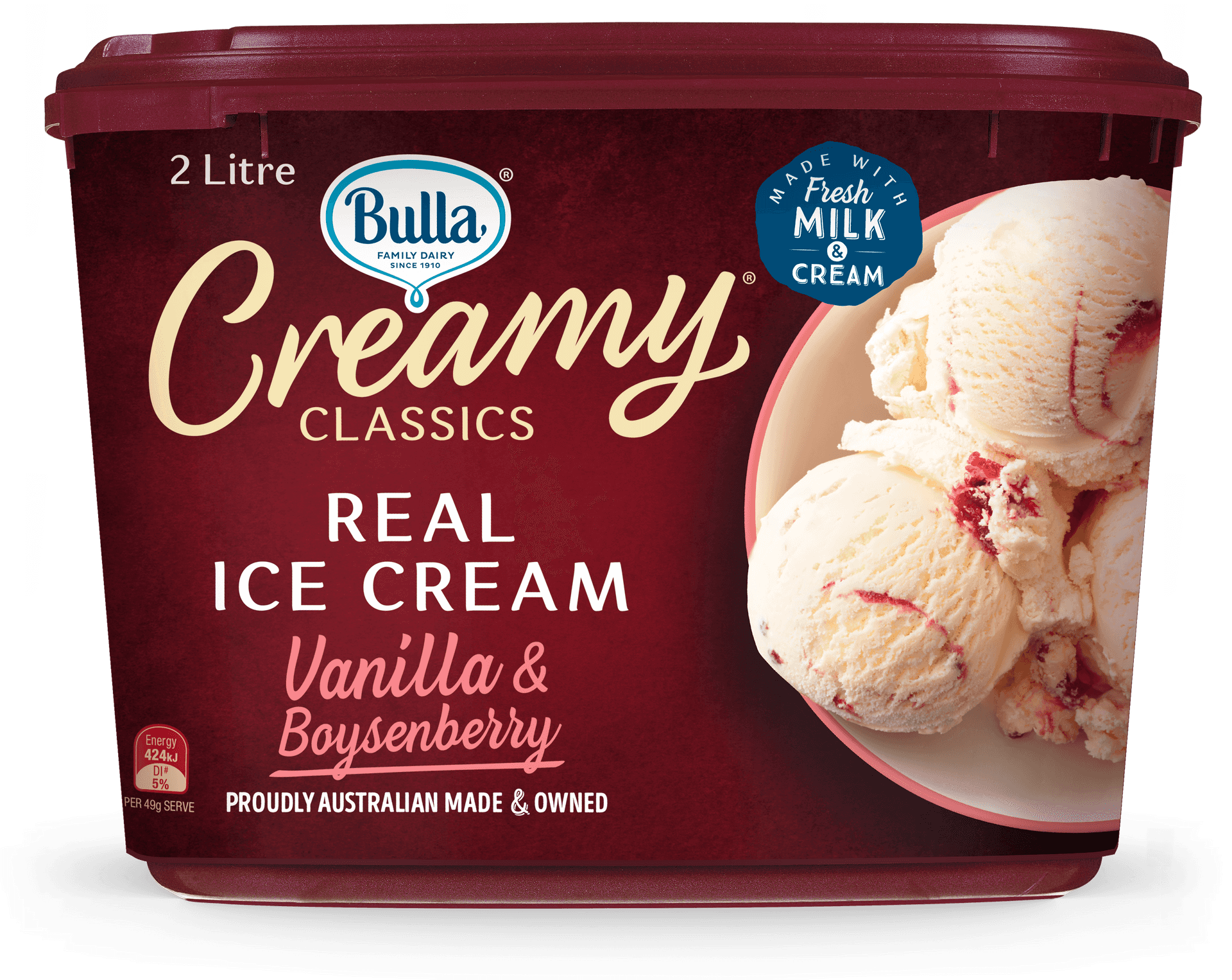 Bulla Vanilla Boysenberry Ice Cream PNG