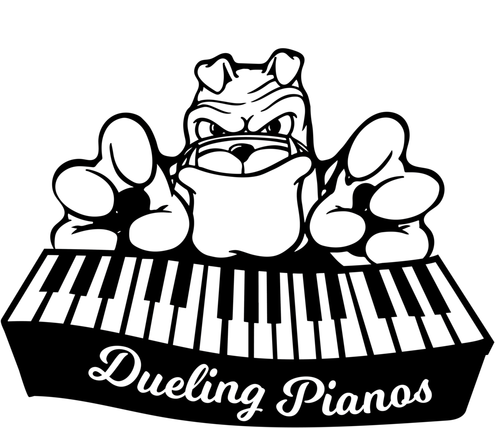 Bulldog Pianist Cartoon PNG