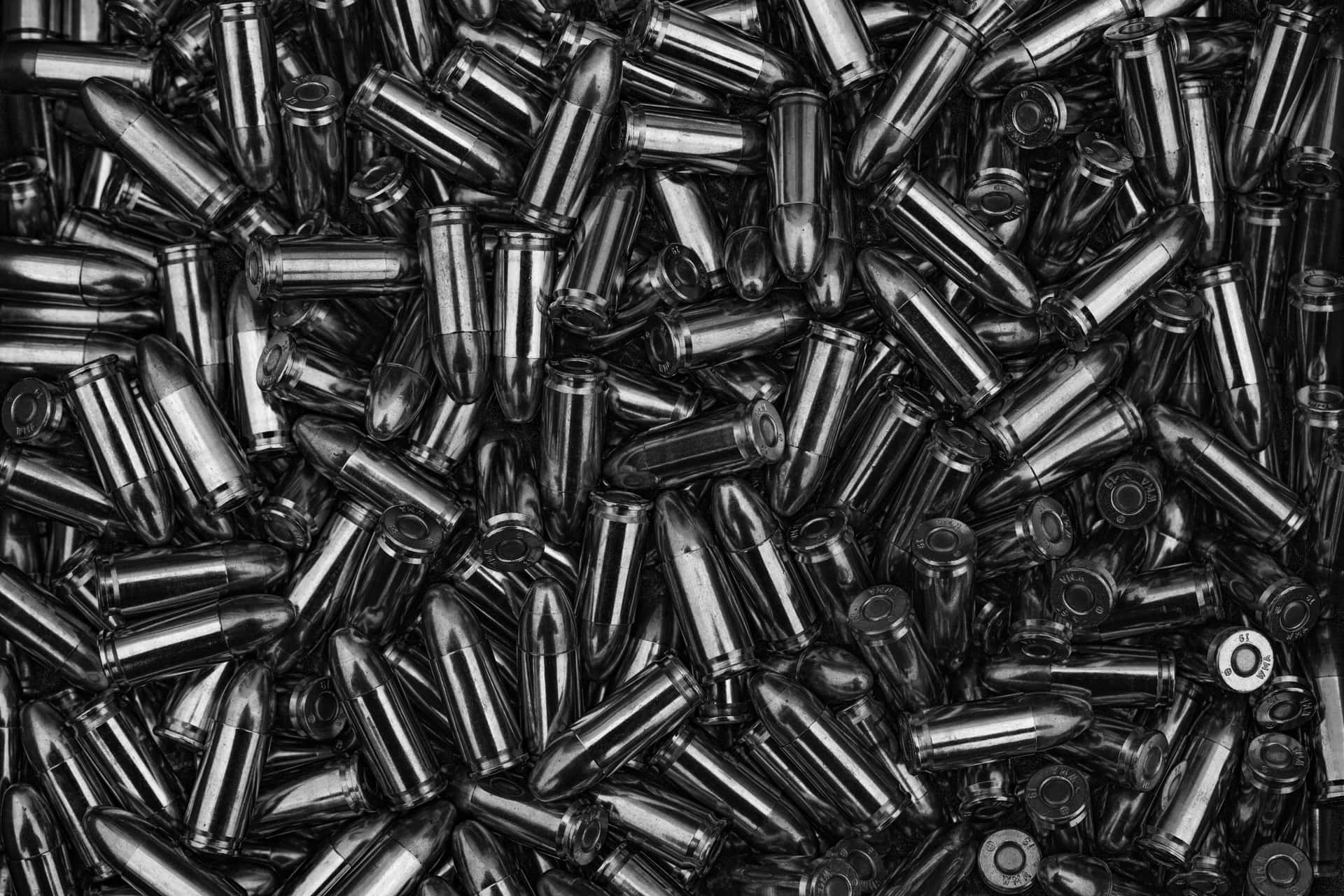 Black And White Image Of Bullets