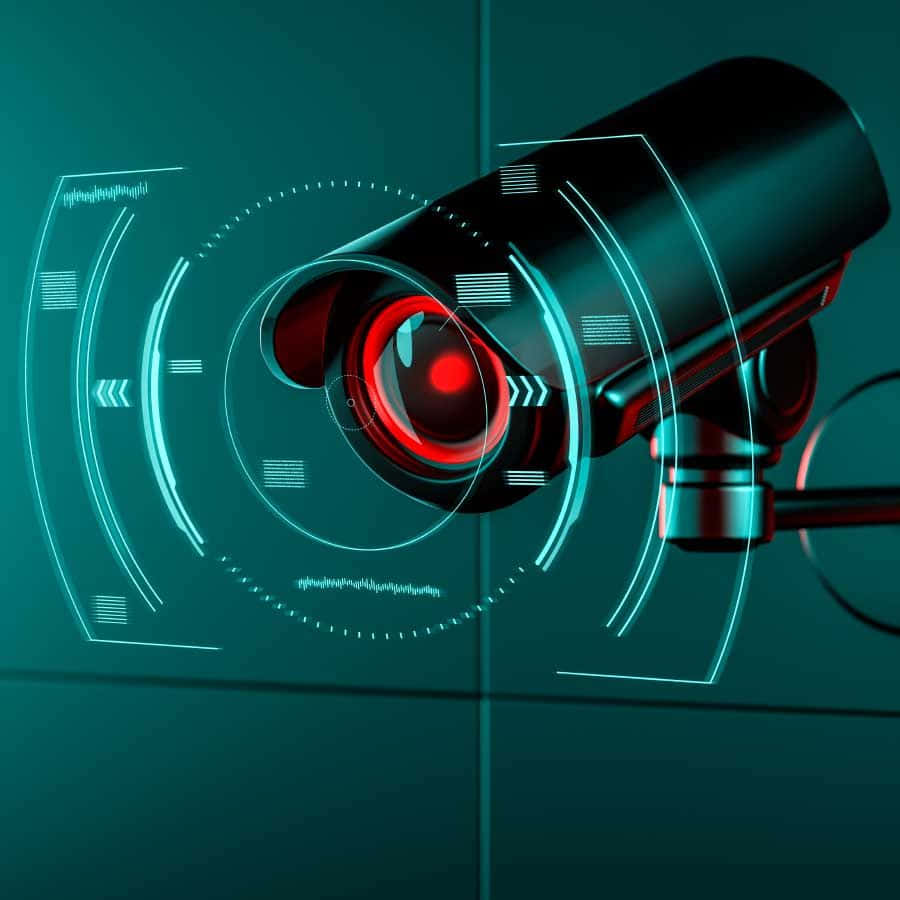Bullet Security Camera With Digital Interface Wallpaper