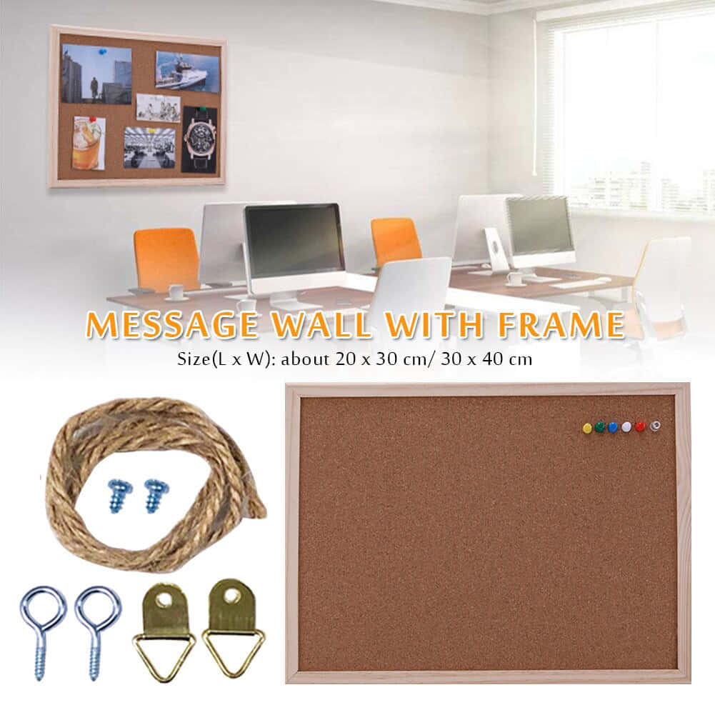 A Message Board With A Frame And A Rope