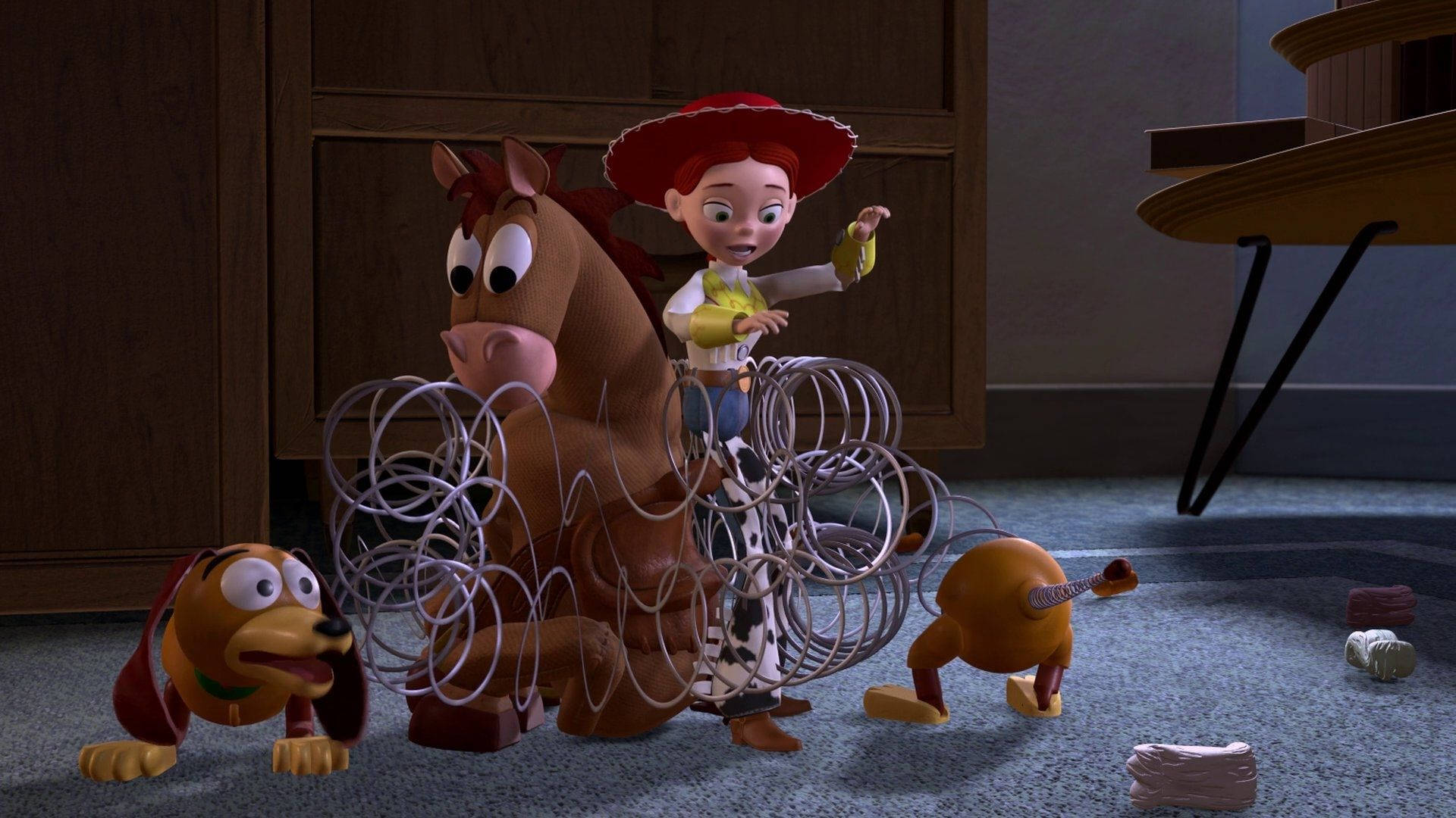 Bullseyede Toy Story Rodeado De Cuerda Fondo de pantalla
