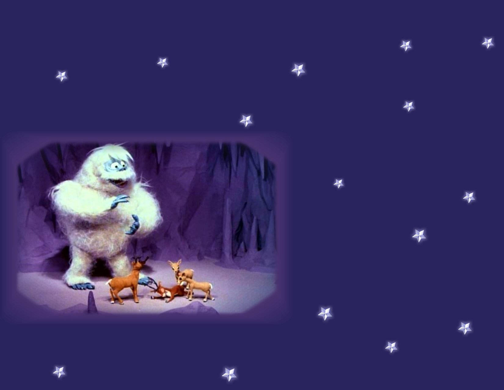 Bumble The Abominable Snow Monster And Reindeer Wallpaper