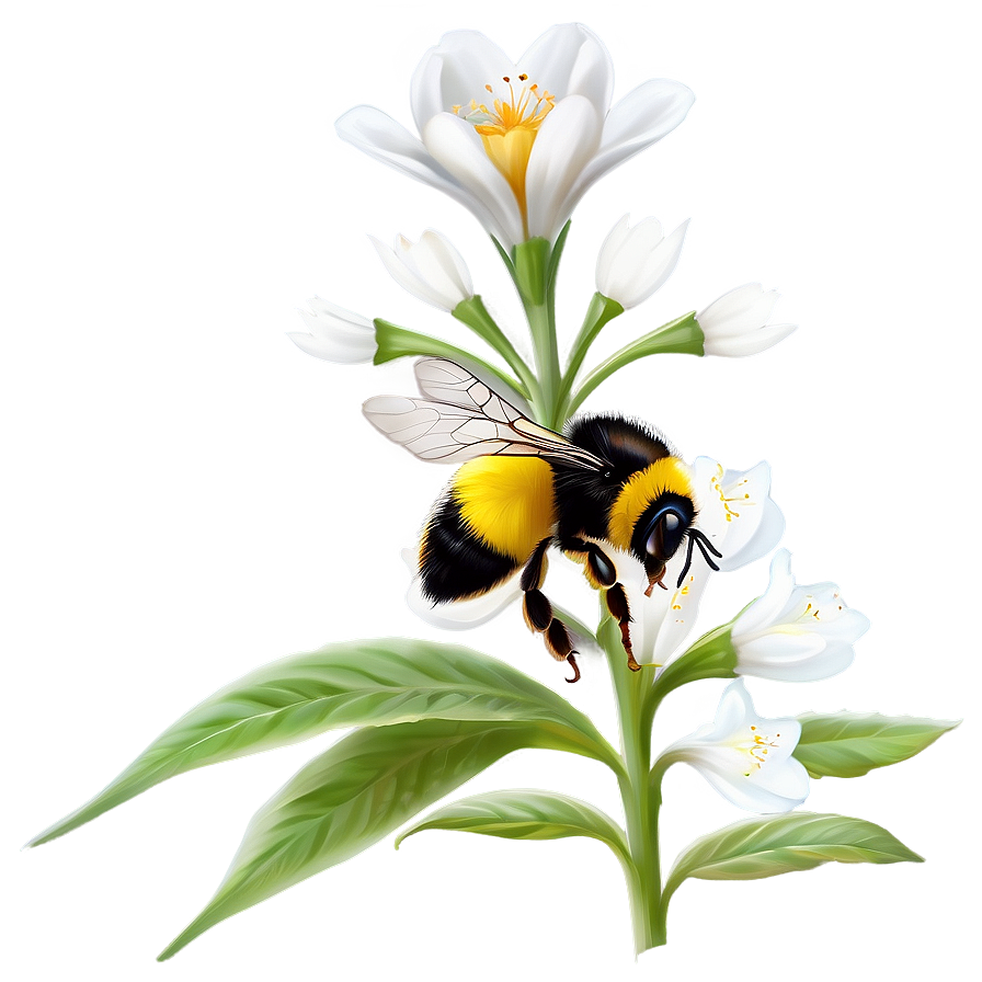 Download Bumblebee Pollinating Flower Png 13 | Wallpapers.com