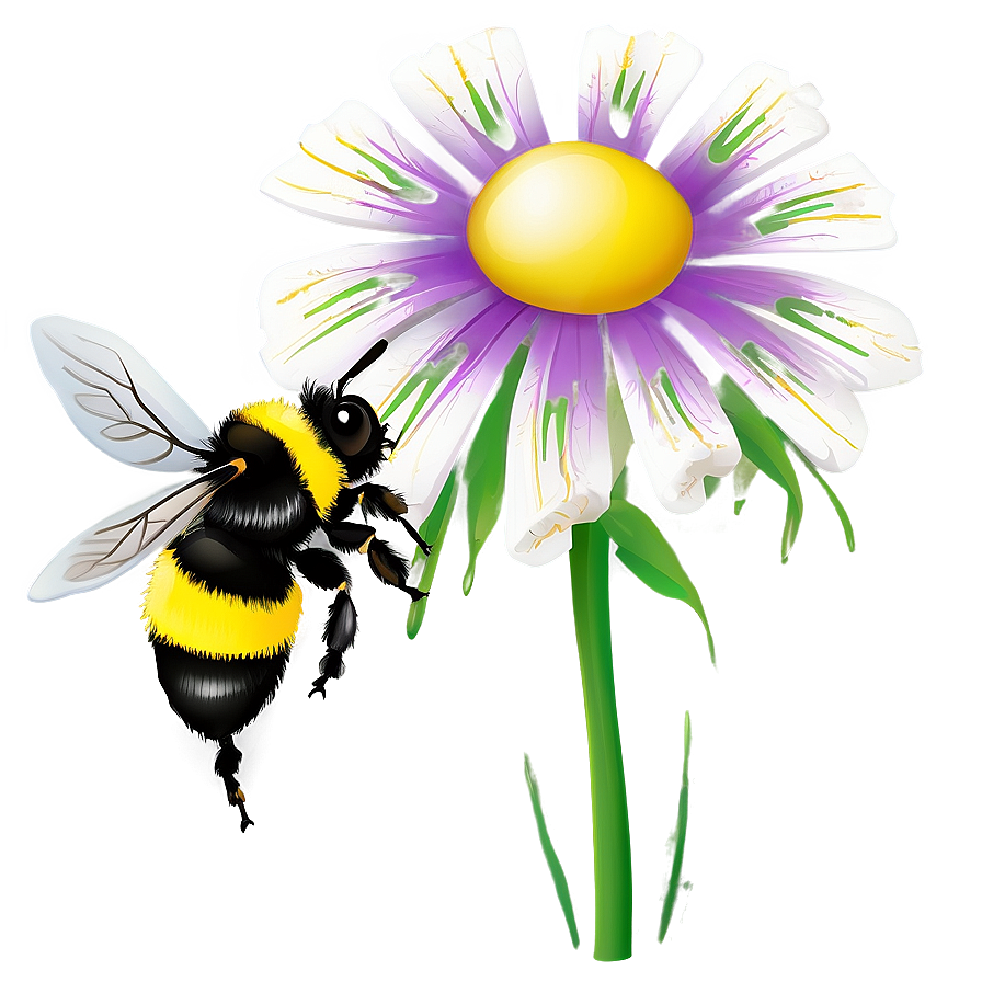 Download Bumblebee Pollinating Flower Png Khu59 | Wallpapers.com