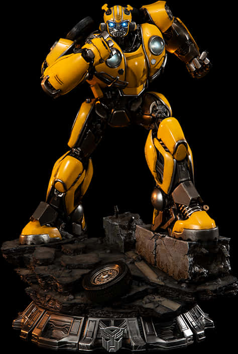 Bumblebee Transformer Statue PNG