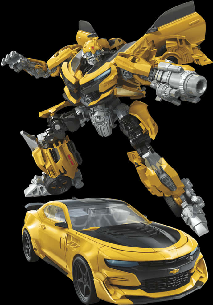 Bumblebee Transformerand Car Form PNG