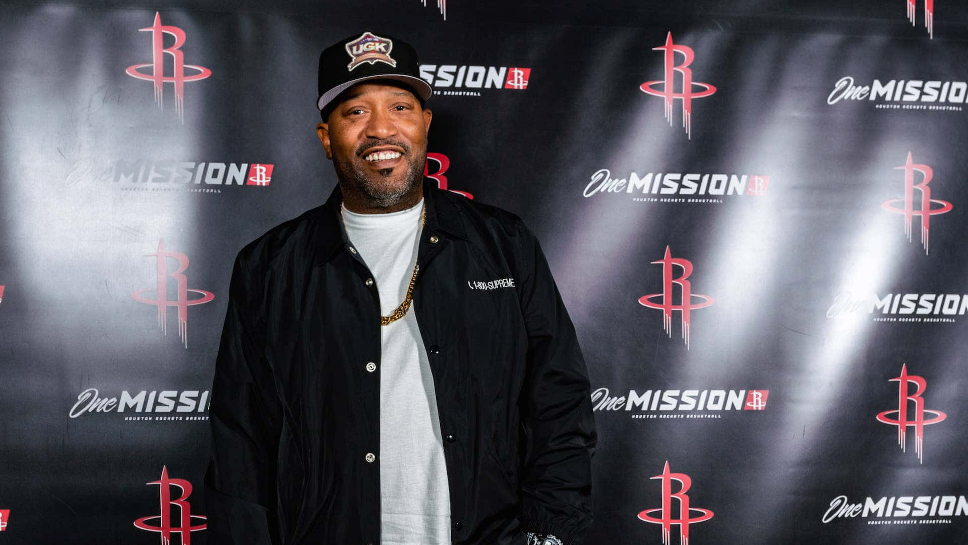 Bun B Op Houston Rockets Evenement Achtergrond