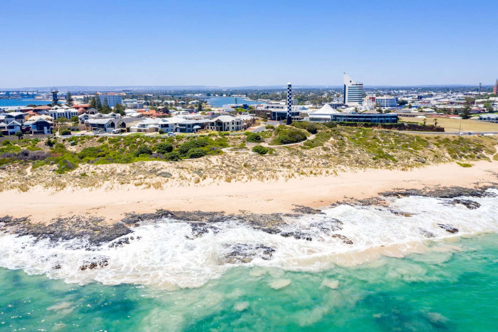 Bunbury Kust Luchtfoto Achtergrond