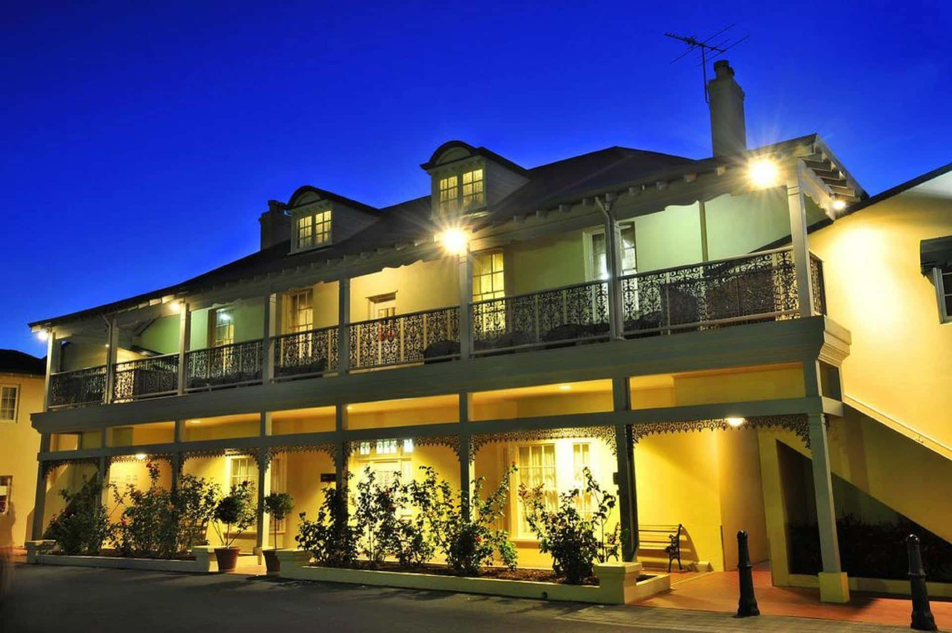 Bunbury Historiske Hotell Natt Bakgrunnsbildet