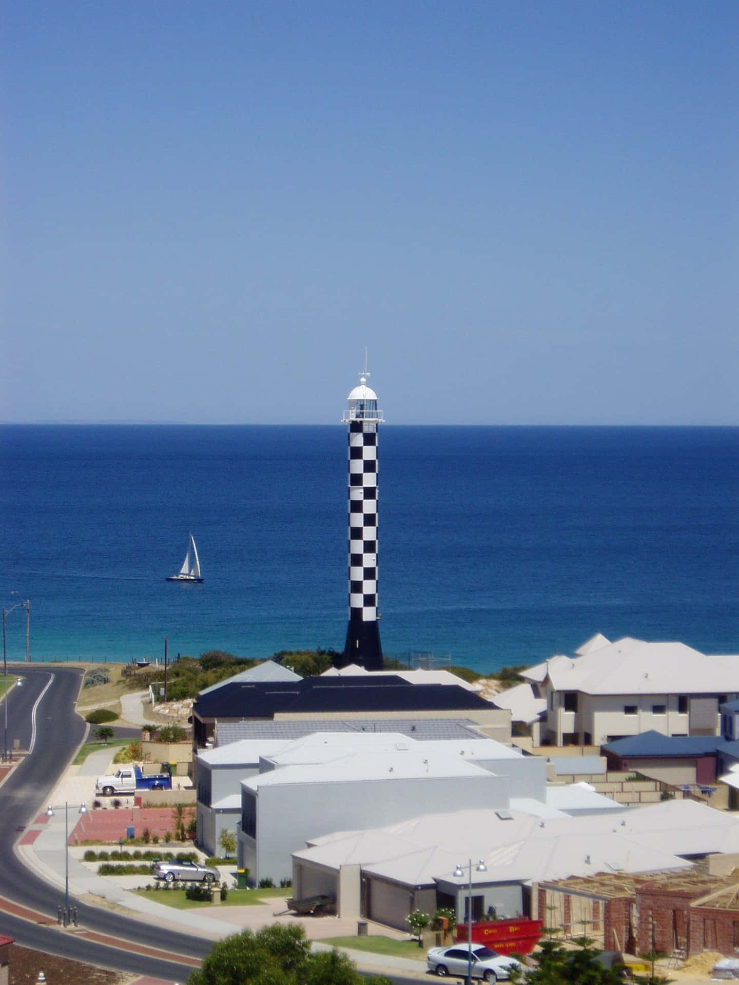 Download Bunbury Lighthouseand Coastline Wallpaper | Wallpapers.com